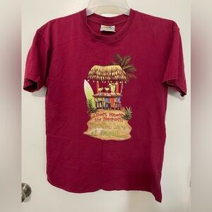 Margaritaville Jamaica short sleeve Maroon double sided graphics t shirt XS
